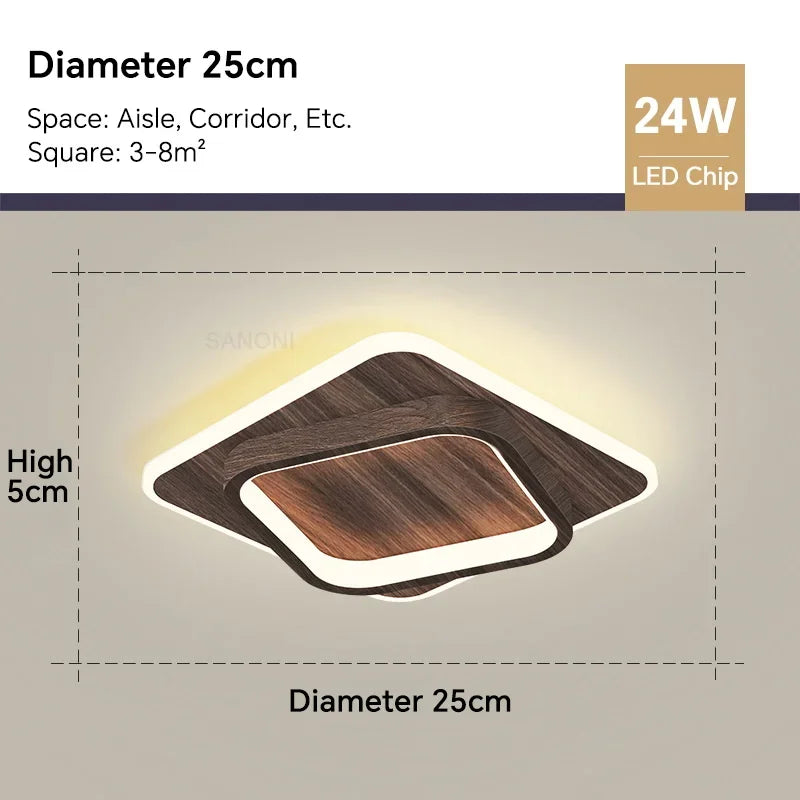 Modern LED Ceiling Lamp - Square Ceiling Light Fixture for Living Room, Stair, Aisle, and More