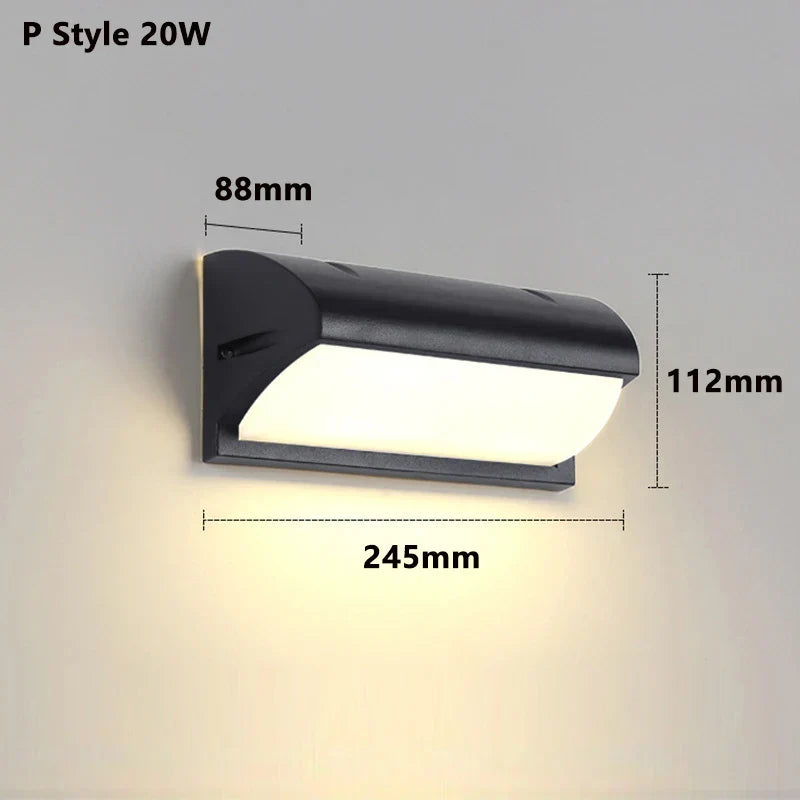 Modern LED Outdoor Wall Lamp with Motion Sensor - Waterproof Porch Light, Outdoor Lighting Fixture