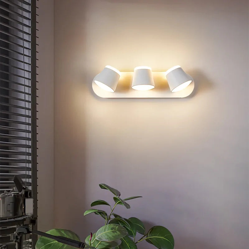 Modern LED Wall Sconce – 330° Swivel, 3000K & 6500K Adjustable White Light, Aluminum Alloy Wall Mount Light for Bedroom, Kitchen, and Living Room