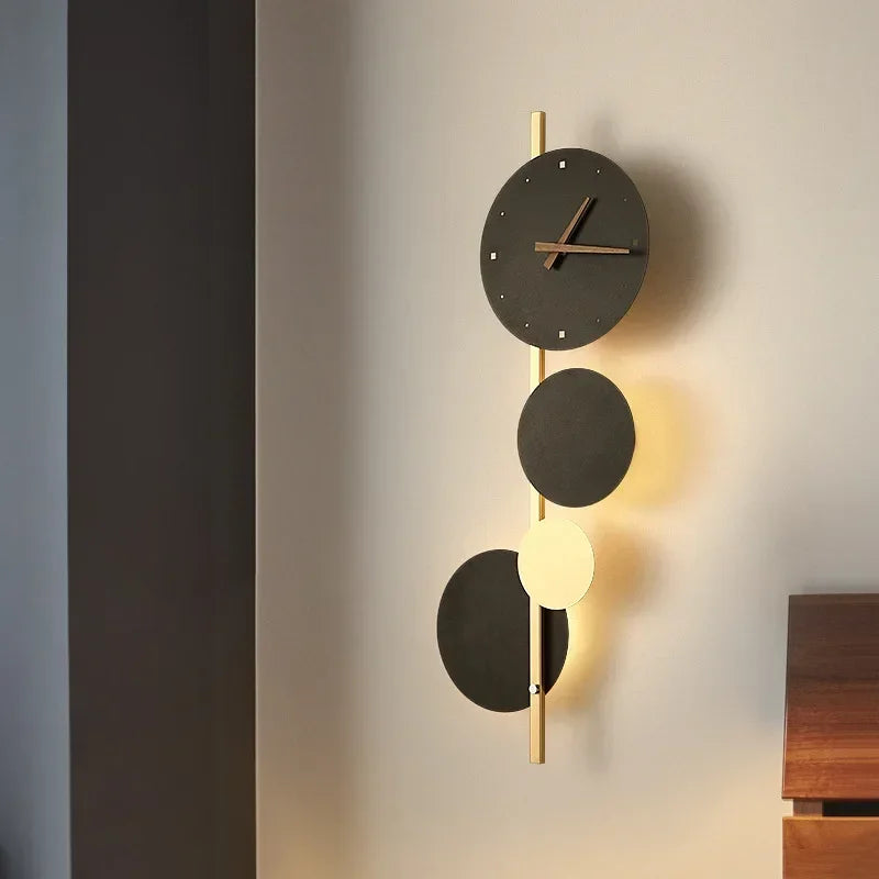 Modern LED Clock Wall Lamp – Stylish Wall-Mounted Light for Bedroom, Living Room, and Home Décor