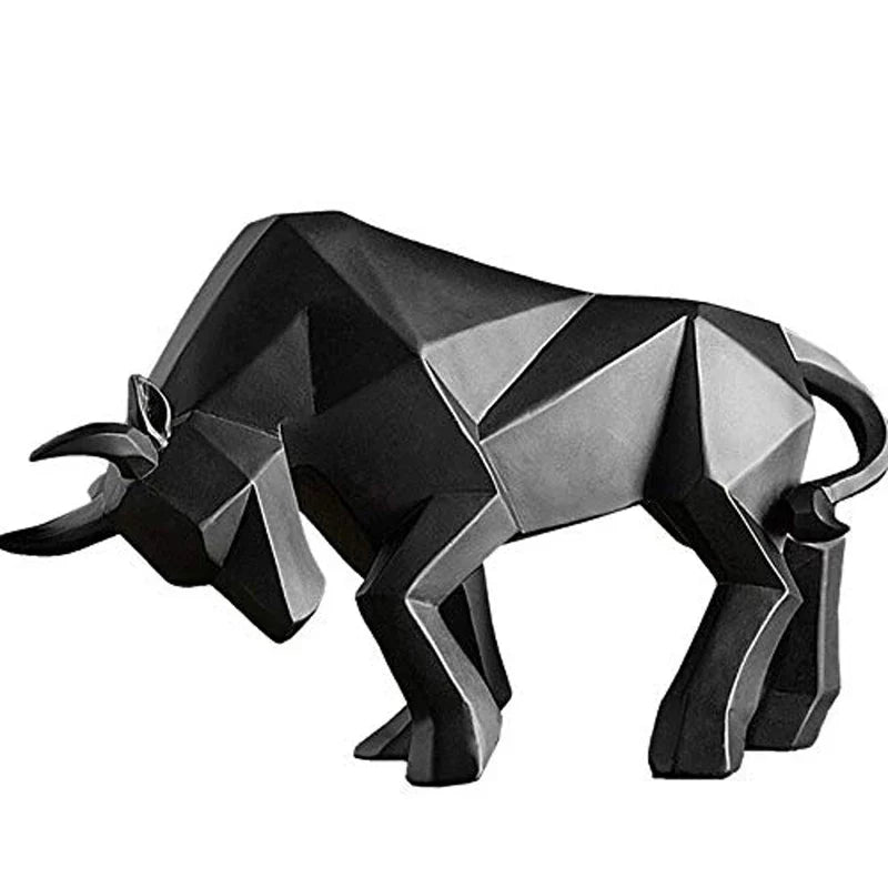 YuryFvna Modern Geometric Bull Statue, Ornament, Café, Bull Sculptures, Animal Figures, Abstract Hotel Home Decoration