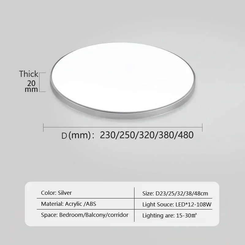 Modern LED Round Ceiling Lamps - Ceiling Light Fixtures for Living Room, Bedroom, Bathroom, Dining Room, Kitchen