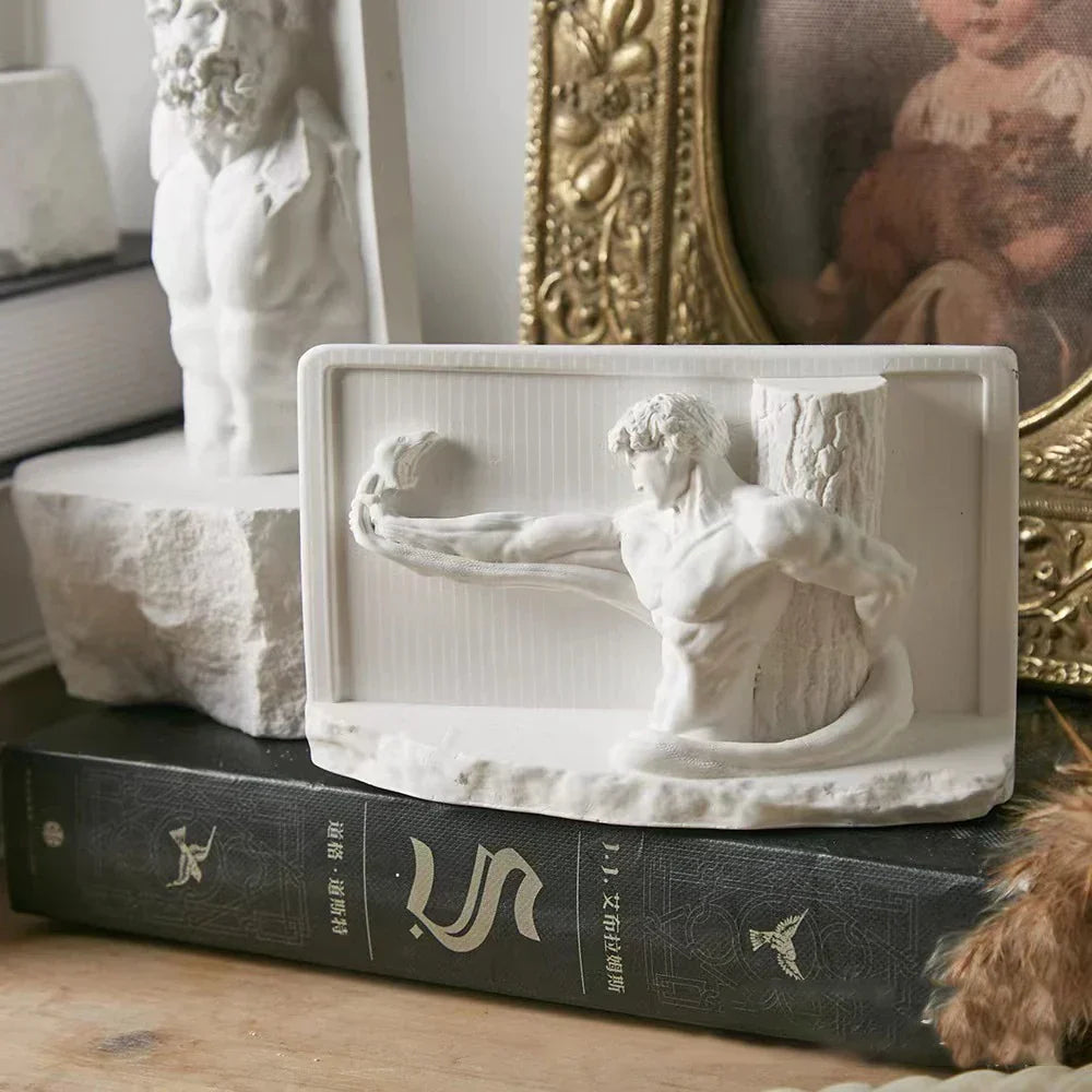 Nordic INS Style Character Plaster Statue DIY Painted Sketch Photography Props Table Decorations Home Art Plaster Decoration