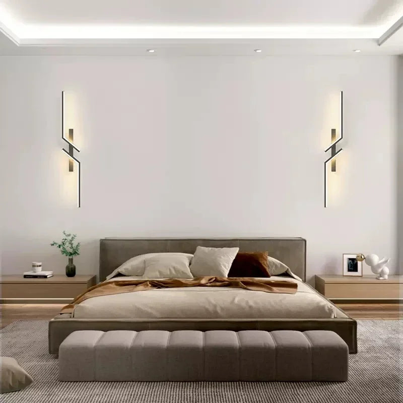 Modern LED Wall Lamp – Minimalist Design, Up & Down Lighting for Bedroom, Living Room, TV Sofa, and Lobby – Dimmable Wall-Mounted Light