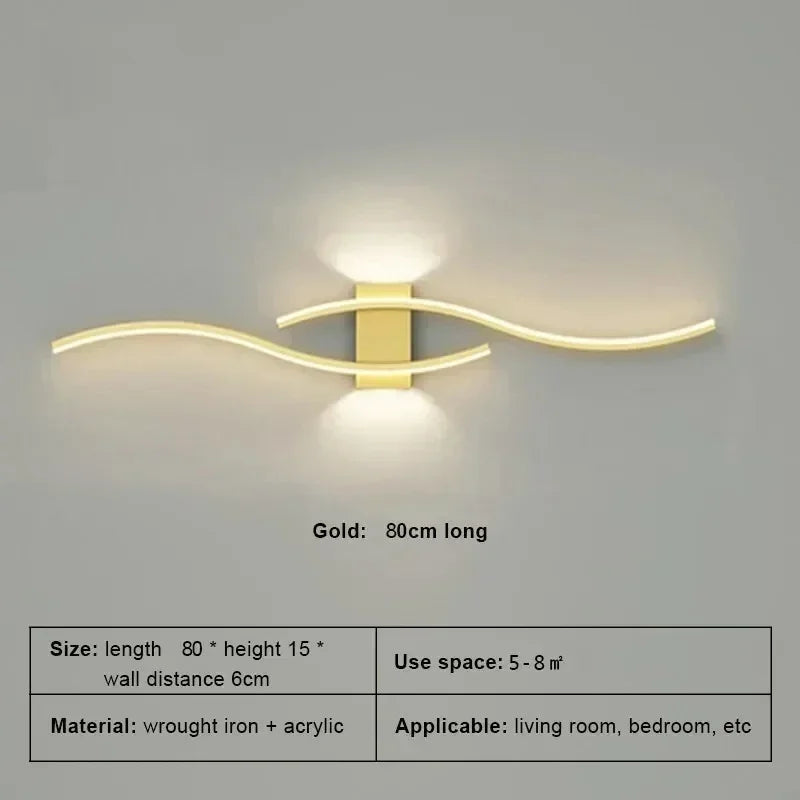 Modern Minimalist LED Strip Wall Lamp – Dimmable Wall Sconce for Living Room, Bedroom, Restaurant, and Bathroom