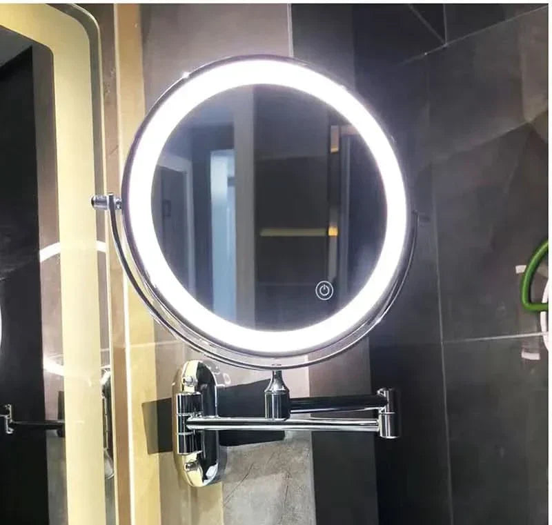 Vinantica | Black LED Rechargeable Makeup Mirror – 3-Color Light