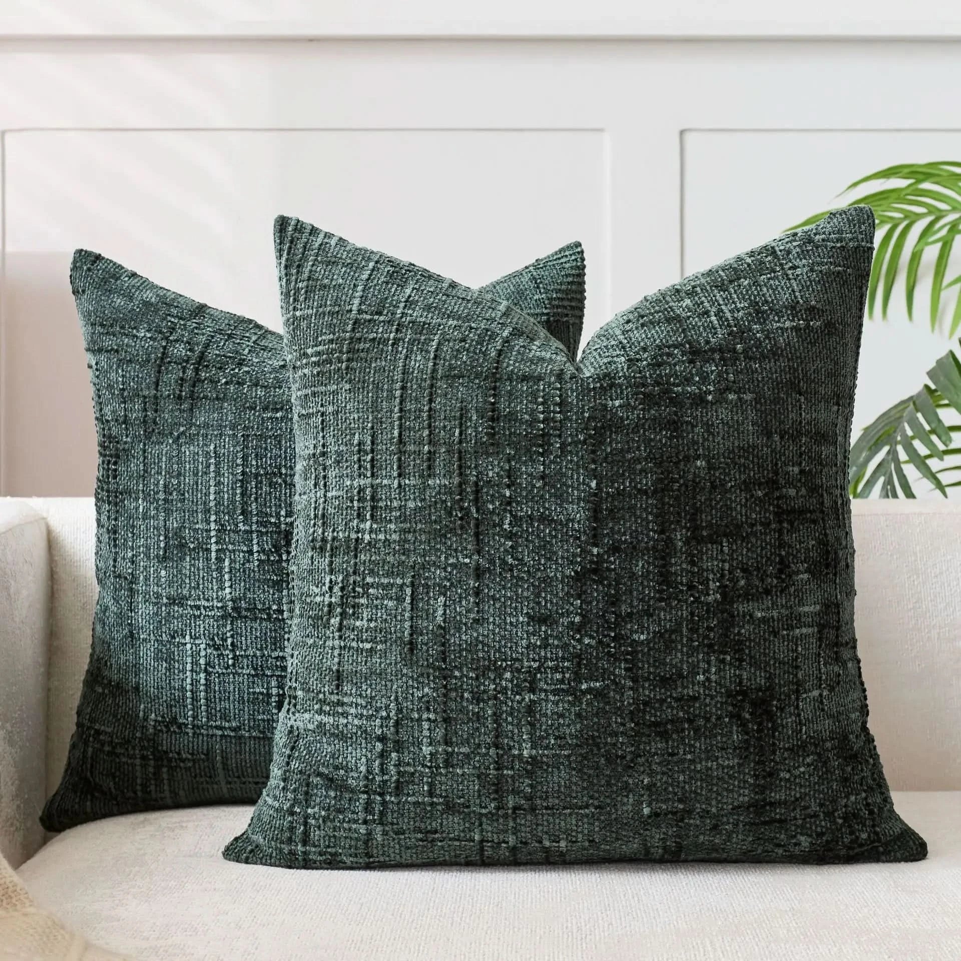 Chenille Throw Pillow Cover Bamboo Texture Solid Color