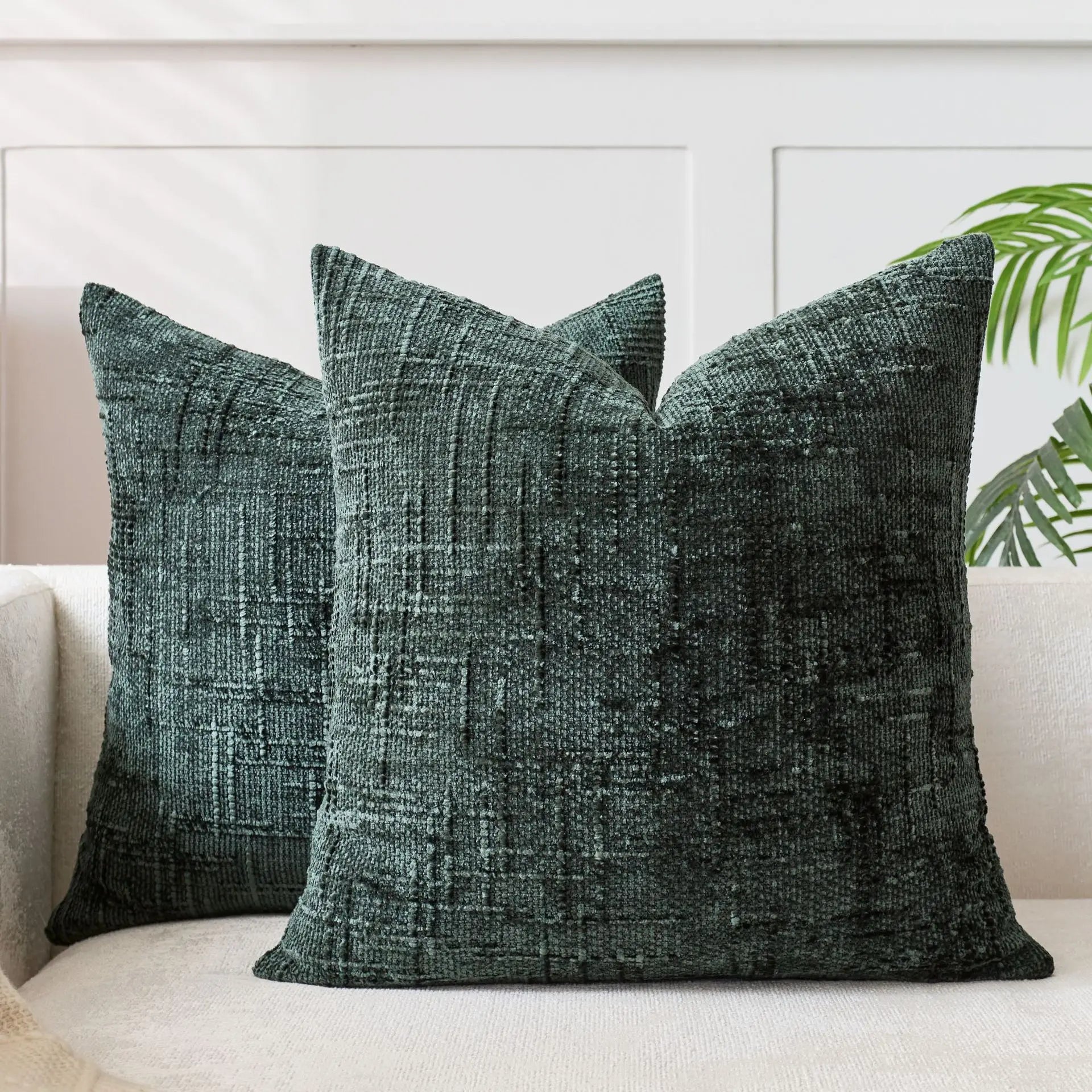 Chenille Cushion with Bamboo Texture in Solid Color for Sofa and Bedroom