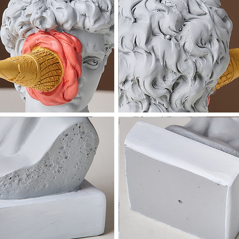 David Figurine with Ice Cream Home Decoration Sculpture