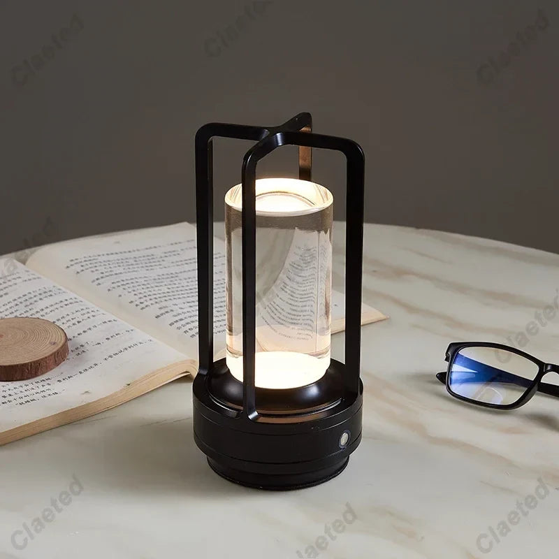 LED Cordless Table Lamp | Industrial Style, Rechargeable & Portable Lighting for Outdoor & Indoor Use