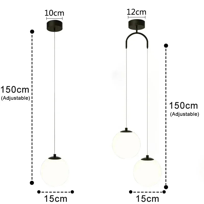 Modern Glass LED Pendant Light – Nordic Style Hanging Lamp for Living Room, Bedroom, Restaurant, and Bar, 220V AC, Indoor Lighting Fixture