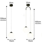 Modern Glass LED Pendant Light – Nordic Style Hanging Lamp for Living Room, Bedroom, Restaurant, and Bar, 220V AC, Indoor Lighting Fixture