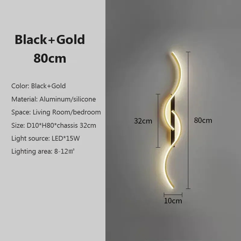 Modern LED Wall Lamp – Contemporary Wall Sconce for Living Room, Bedroom, Dining Room, and Hallway – Up & Down Lighting, Dimmable, Touch Switch, Indoor Home Decoration