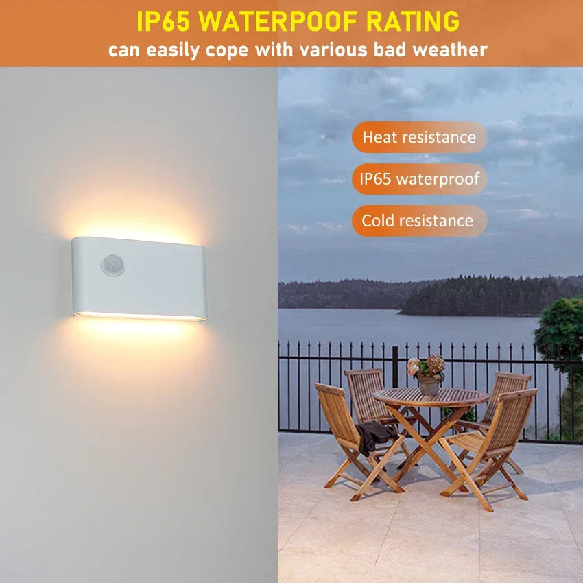 Modern LED Outdoor Motion Sensor Waterproof Wall Lamp - Ideal for Garden, Courtyard, and Corridor Lighting