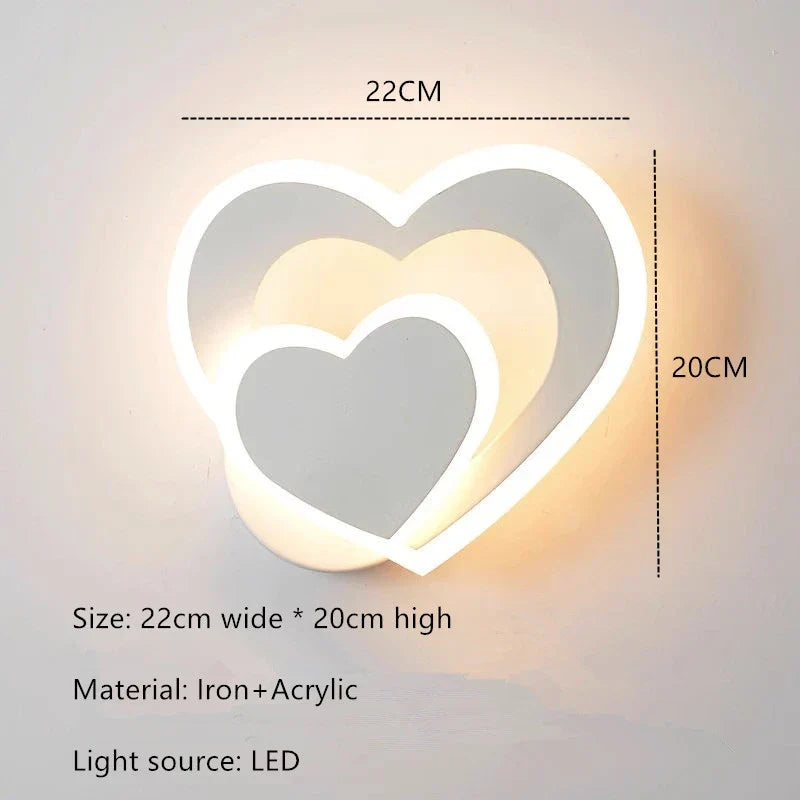 Modern LED Heart-Shaped Wall Lamp