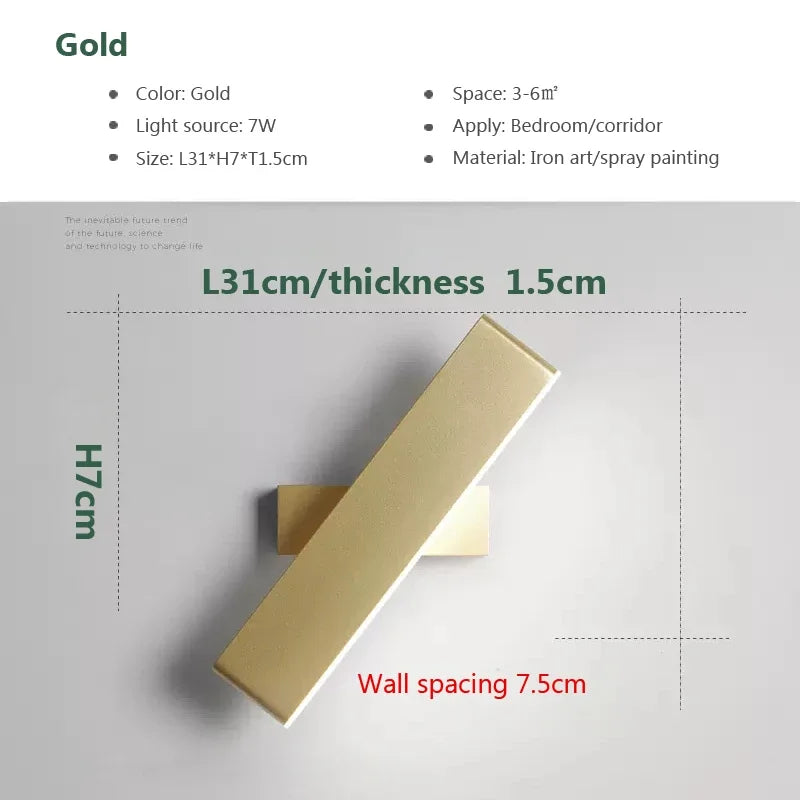 Modern LED Wall Lamp – Rotatable Aluminum Wall Light for Living Room, Bedroom, Dining Room, and Home Decor – Up & Down Indoor Wall Sconce