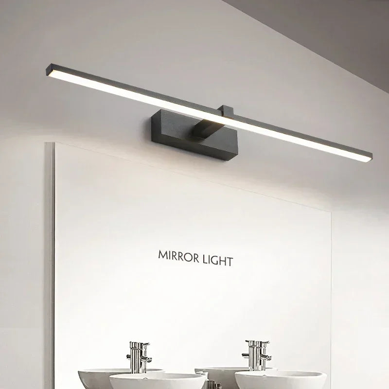 Modern LED Wall Lamp – Three-Color Bathroom Sconce with Aluminum Finish for Mirror, Bath & Home Decor