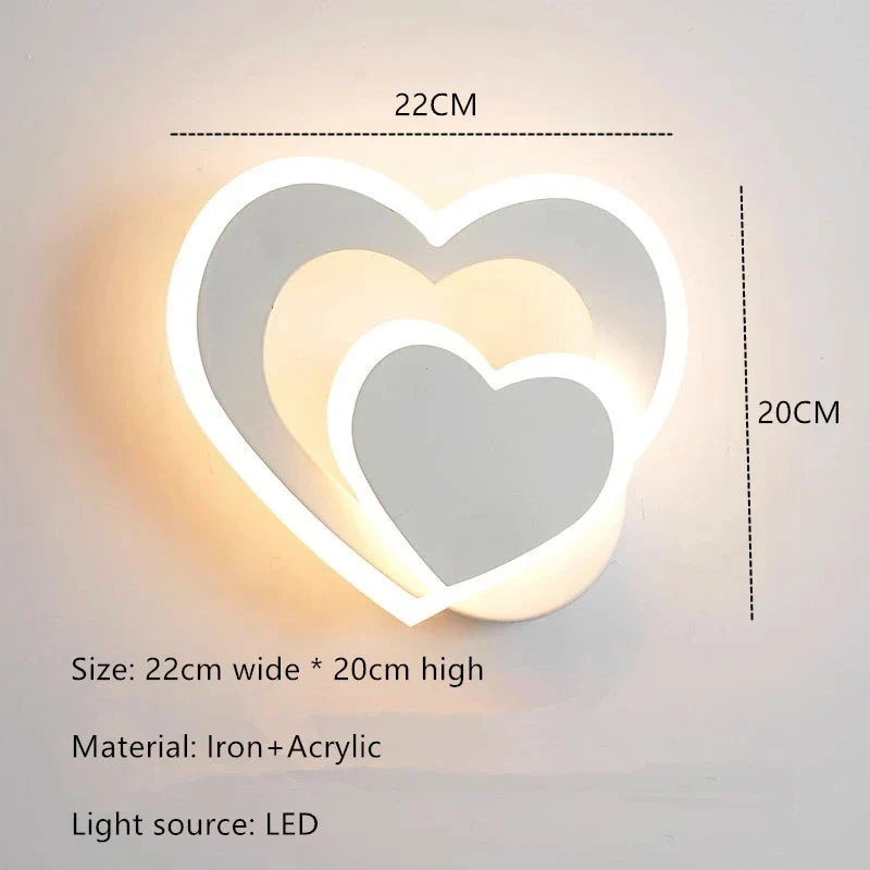 Modern LED Heart-Shaped Wall Lamp