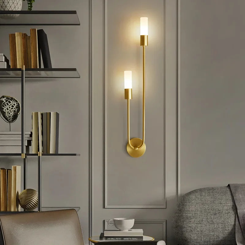 Modern Gold LED Wall Light – Nordic Sconce for Living Room, Bedroom, Kitchen, and Hallway Décor