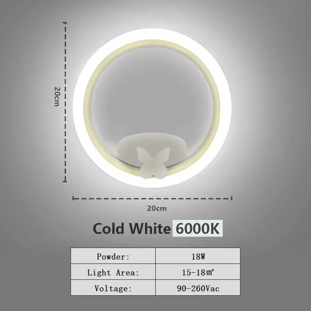 Modern LED Wall Lamp – Adjustable 3-Color Light Fixture for Bedroom, Living Room, Balcony, and Indoor Home Decor