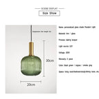 Modern Nordic Glass Pendant Light – Single Head LED Hanging Lamp for Dining Room, Bedroom, Cafe, and Study – White, Green, Cognac & More