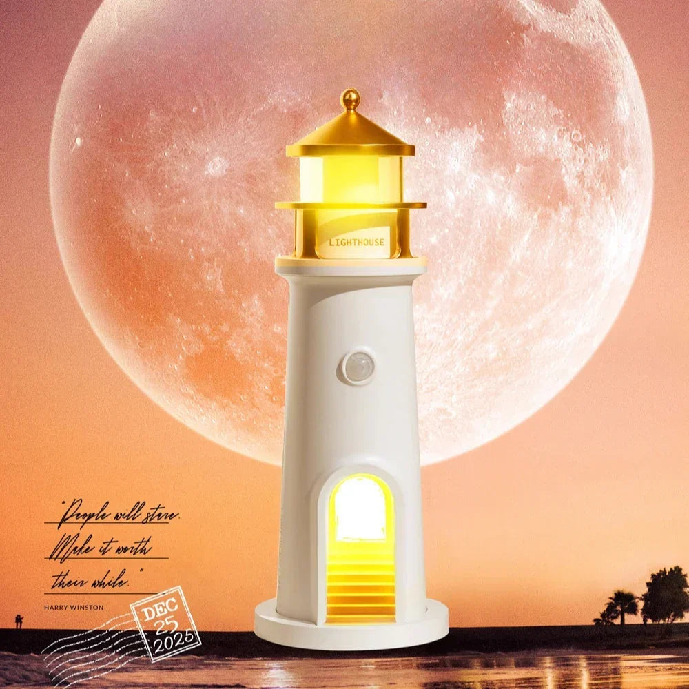 Moon Harbor Lighthouse Night Lamp