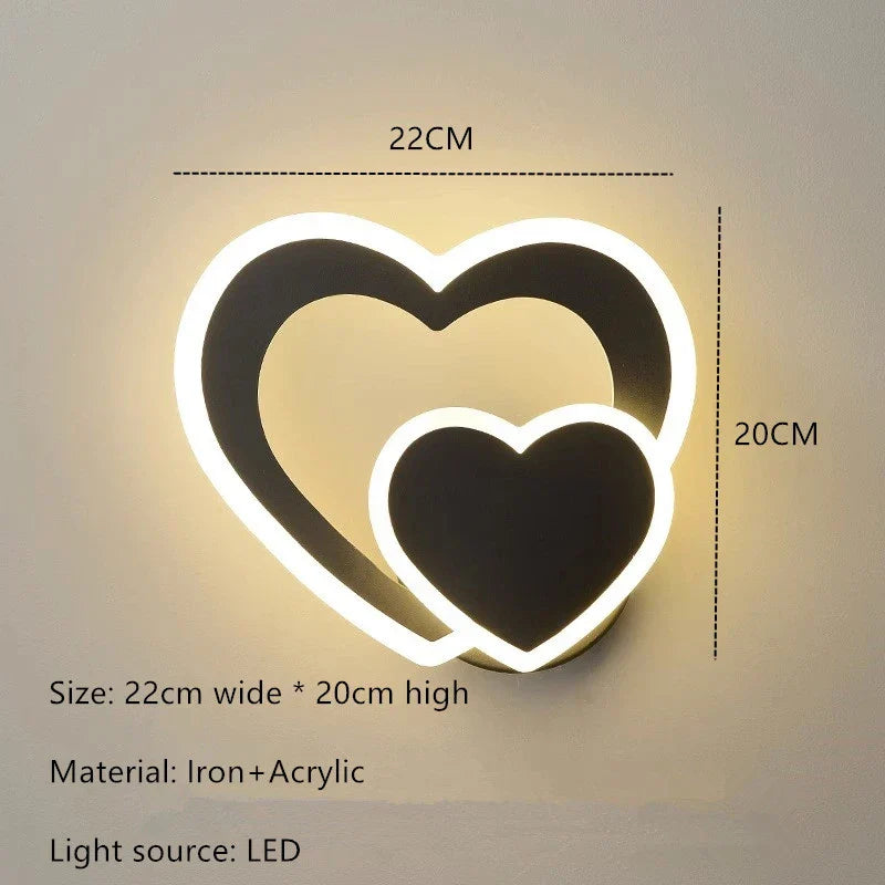 Modern LED Heart-Shaped Wall Lamp