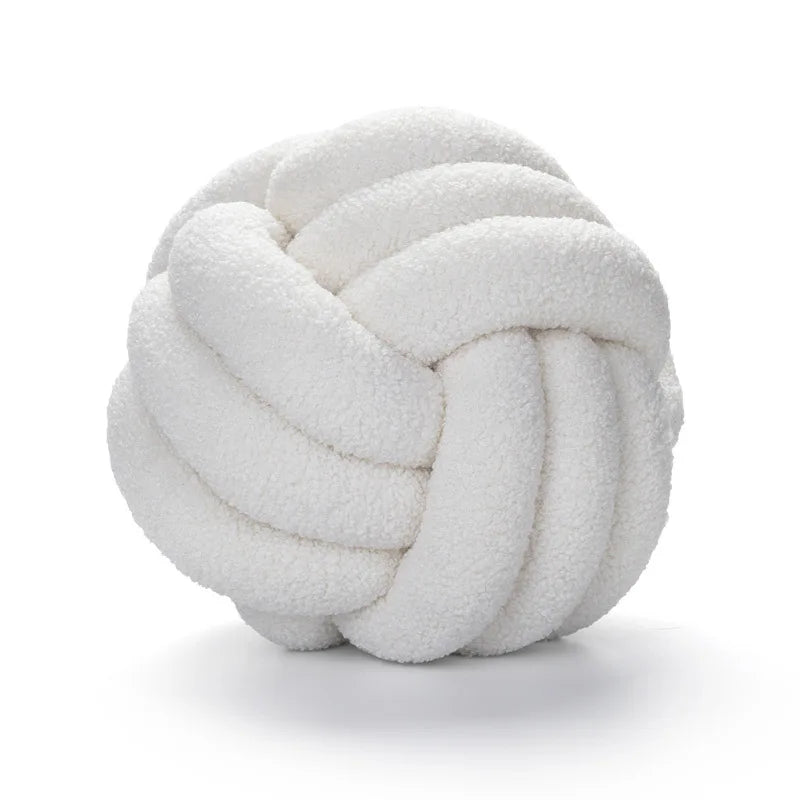 Throw Pillow - Cozy - Hand-knotted Ball - Sheepskin