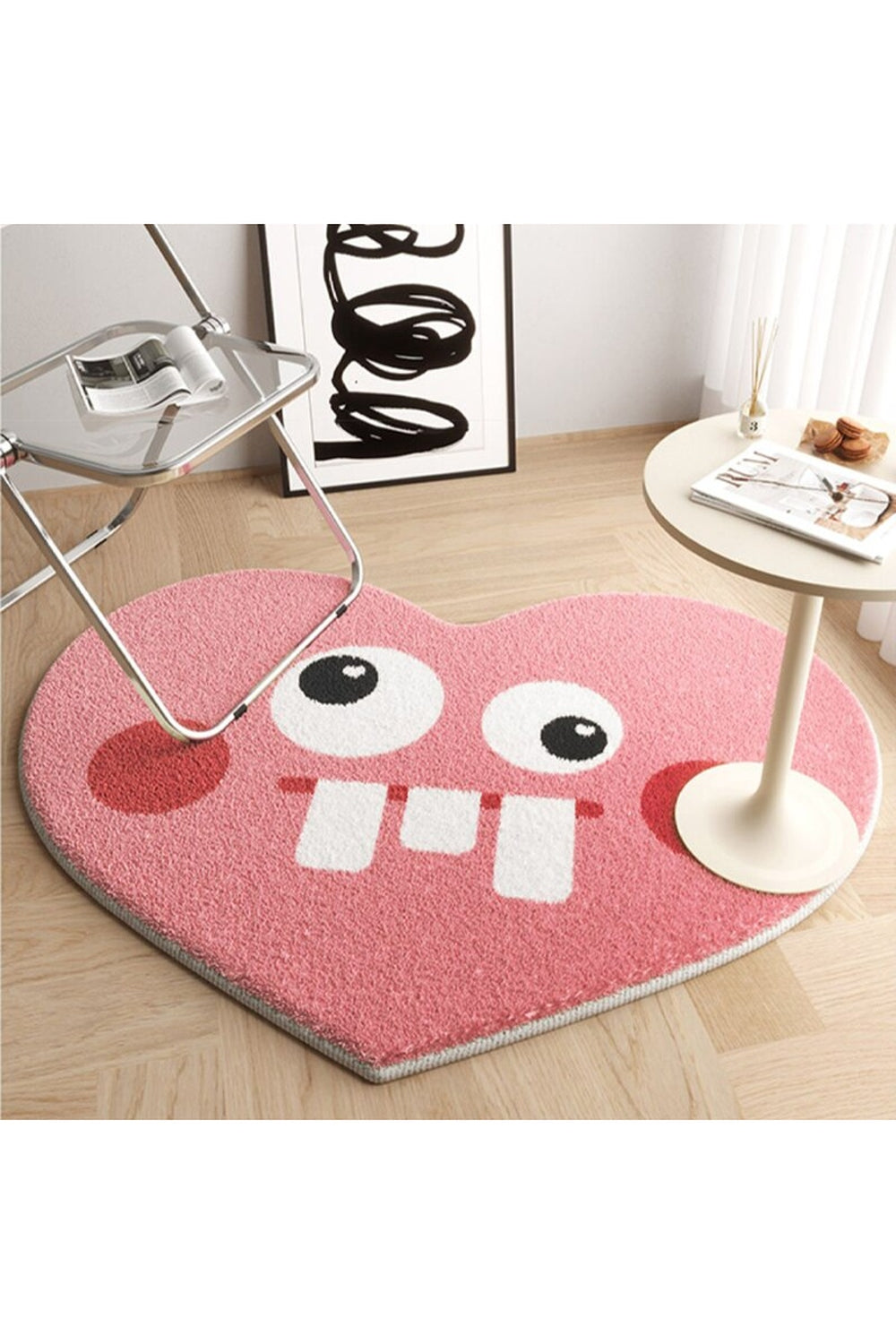 Peach heart rug