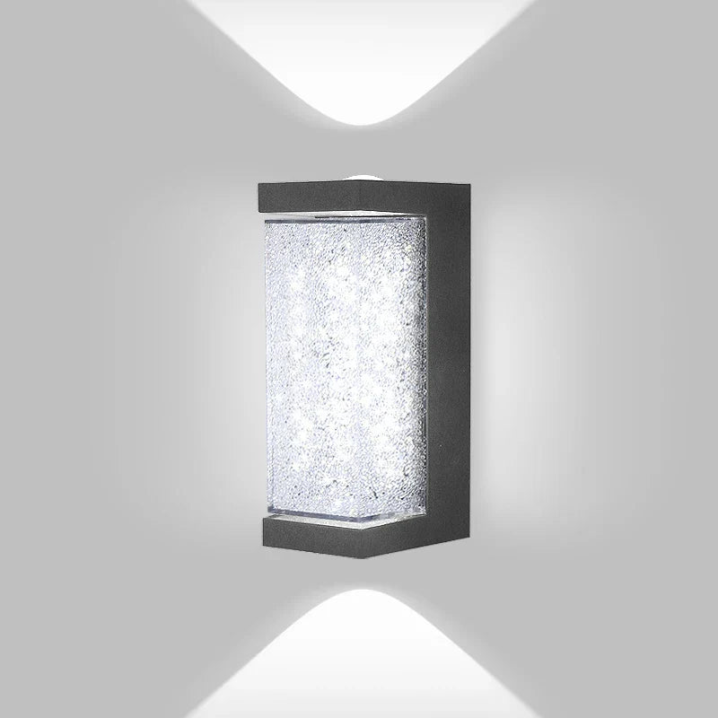 Modern Waterproof LED Outdoor Wall Lamp – Crystal Wall Sconce for Garden, Patio, and Doorway Lighting