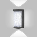 Modern Waterproof LED Outdoor Wall Lamp – Crystal Wall Sconce for Garden, Patio, and Doorway Lighting