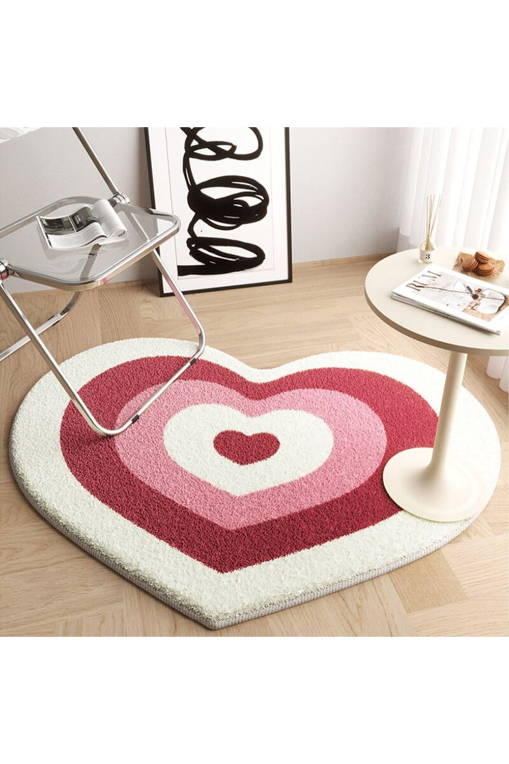 Peach heart rug