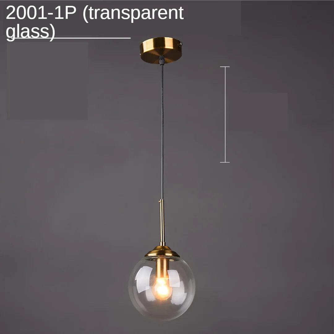 Modern Glass Pendant Lights for Bedroom Bedside Bathroom Hanging Lamp Ceiling Chandeliers Hotel Restaurant Decoration Ring