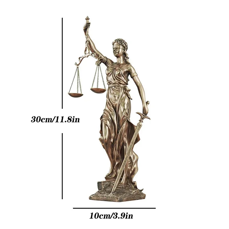 ERMAKOVA European antique bronze Greek goddess of justice statue Fair Angels resin sculpture ornaments desktop home decoration gift