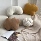 Nordic Bouclé Abstract Cushion – Minimalist Plush Pillow | Vinantica