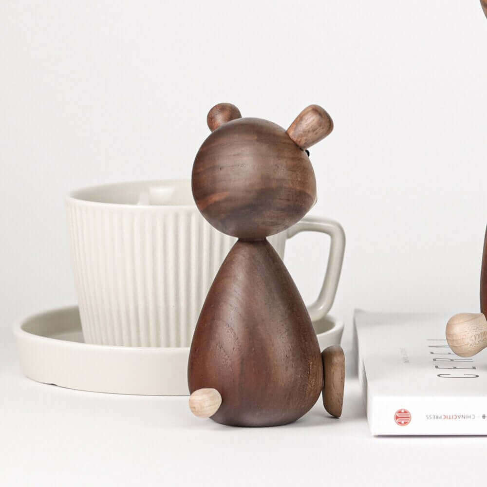 Danish Wood Brown Bear Family Ornaments