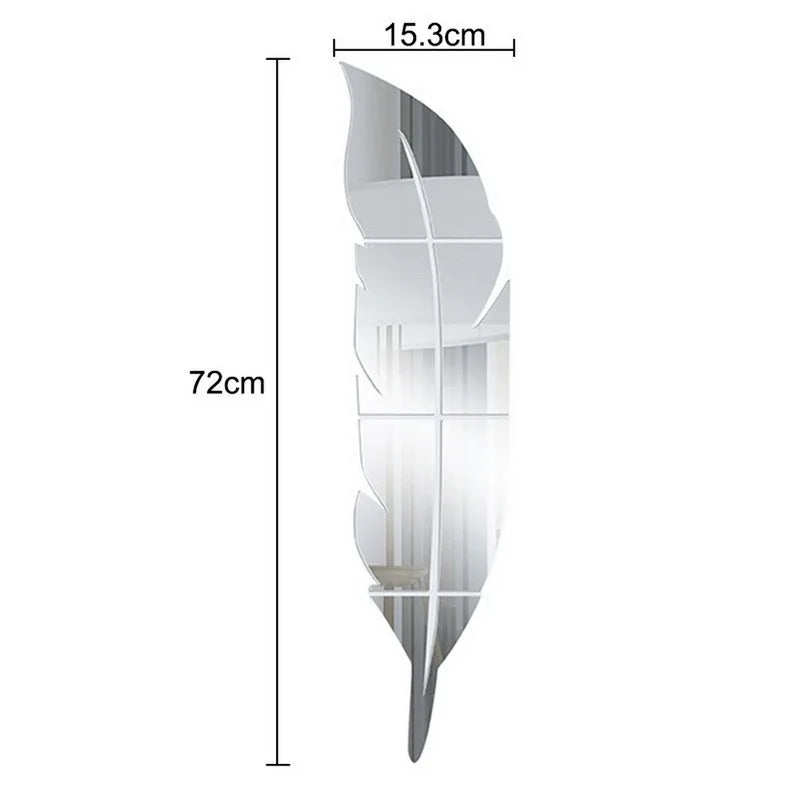 Vinantica | 3D Feather Art Mirror Wall Sticker
