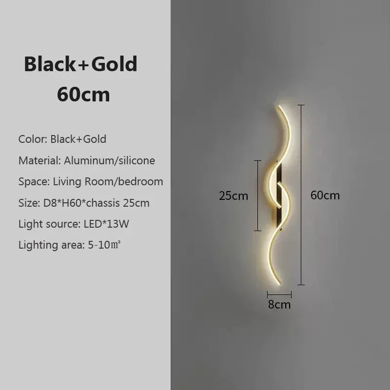 Modern LED Wall Lamp – Contemporary Wall Sconce for Living Room, Bedroom, Dining Room, and Hallway – Up & Down Lighting, Dimmable, Touch Switch, Indoor Home Decoration