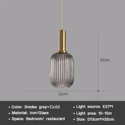 Modern Nordic Glass Pendant Light – Single Head LED Hanging Lamp for Dining Room, Bedroom, Cafe, and Study – White, Green, Cognac & More