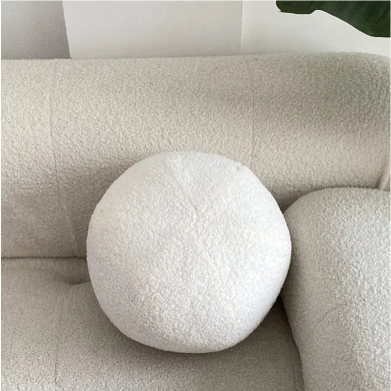 Nordic Bouclé Abstract Cushion – Minimalist Plush Pillow | Vinantica