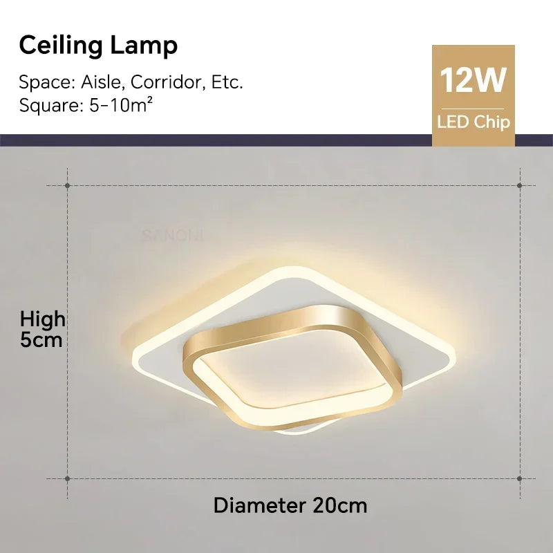 Modern LED Aisle Ceiling Light Chandelier - Indoor Lighting Fixture for Corridor, Stairs, Foyer, Balcony, Bedroom, Bathroom