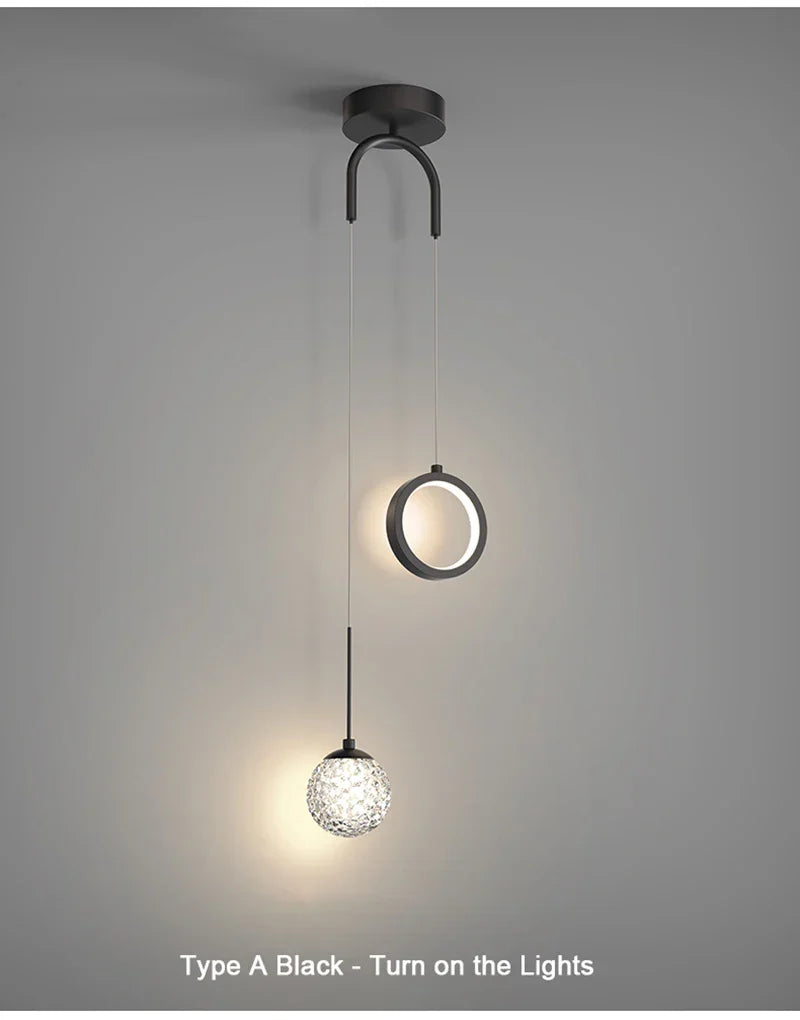 Modern LED Pendant Light – 2-Way Indoor Hanging Lamp for Living Room, Bedroom, Dining Table with Adjustable 3 Light Colors