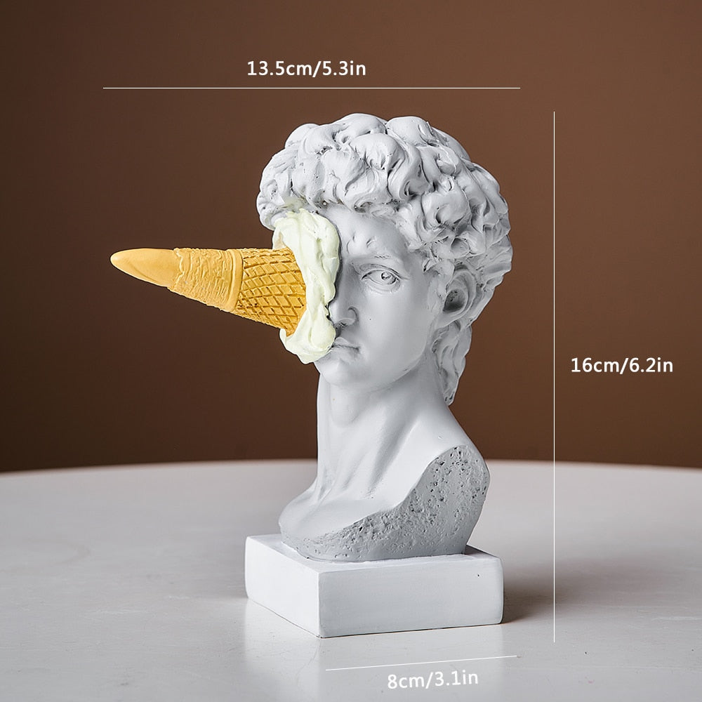 David Figurine with Ice Cream Home Decoration Sculpture
