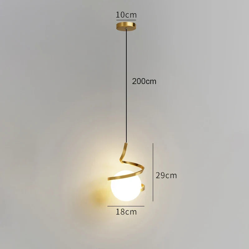 Nordic Glass LED Pendant Light – 3-Color Temperature, 1-Way Hanging Lamp for Dining, Bedroom, and Living Room Decor (5-10 sq m Coverage)
