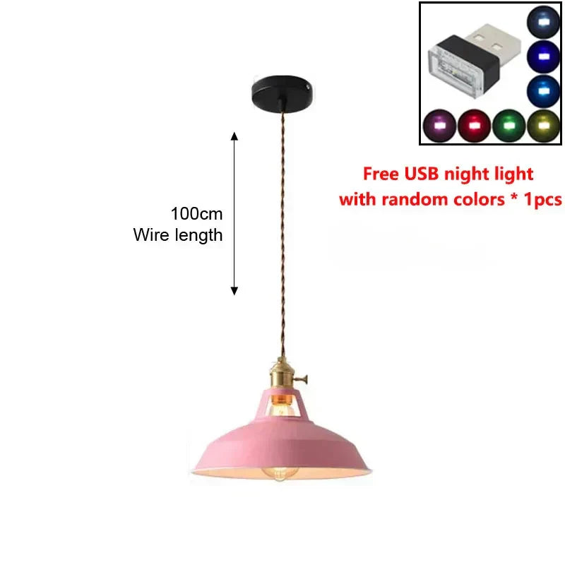 LED Iron Chandelier Pendant Lamp - Vintage Hanging Light