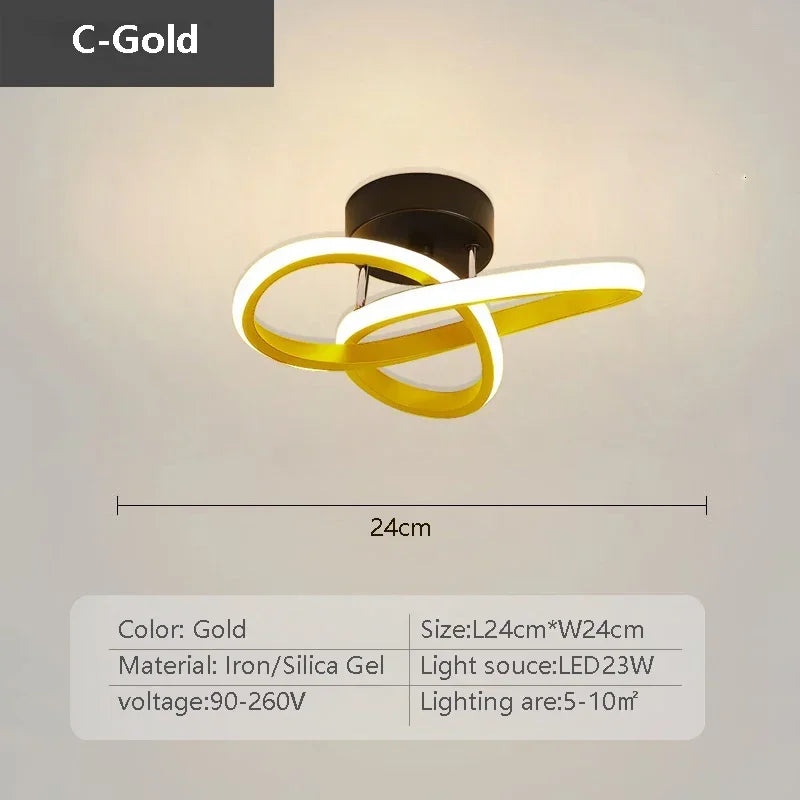 Modern LED Ceiling Light – Minimalist Line Fixture for Corridor, Entryway, Aisle, Staircase, and Indoor Decor – AC Powered, LED Bulb Included