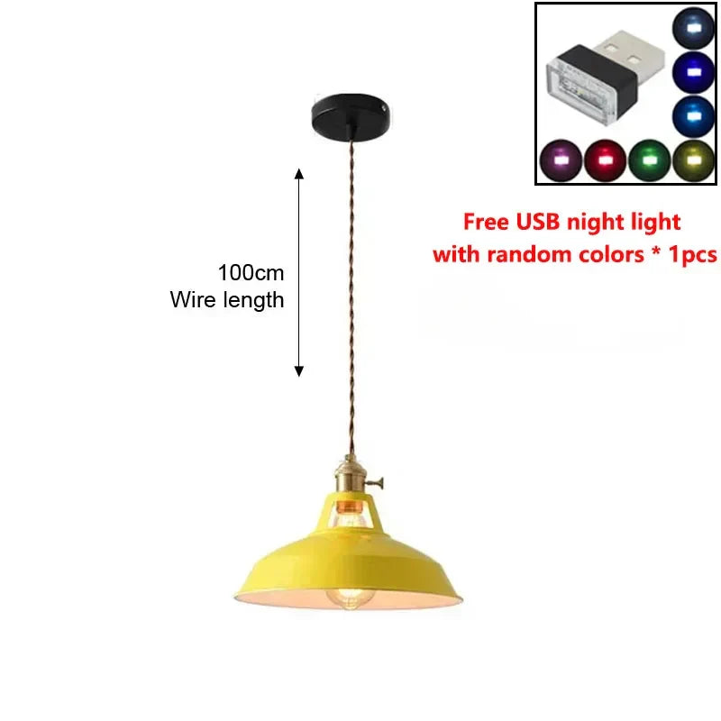 LED Iron Chandelier Pendant Lamp - Vintage Hanging Light