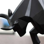 YuryFvna Modern Geometric Bull Statue, Ornament, Café, Bull Sculptures, Animal Figures, Abstract Hotel Home Decoration