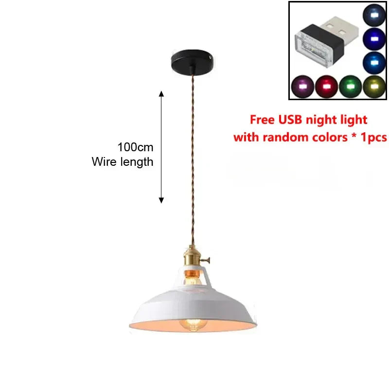 LED Iron Chandelier Pendant Lamp - Vintage Hanging Light
