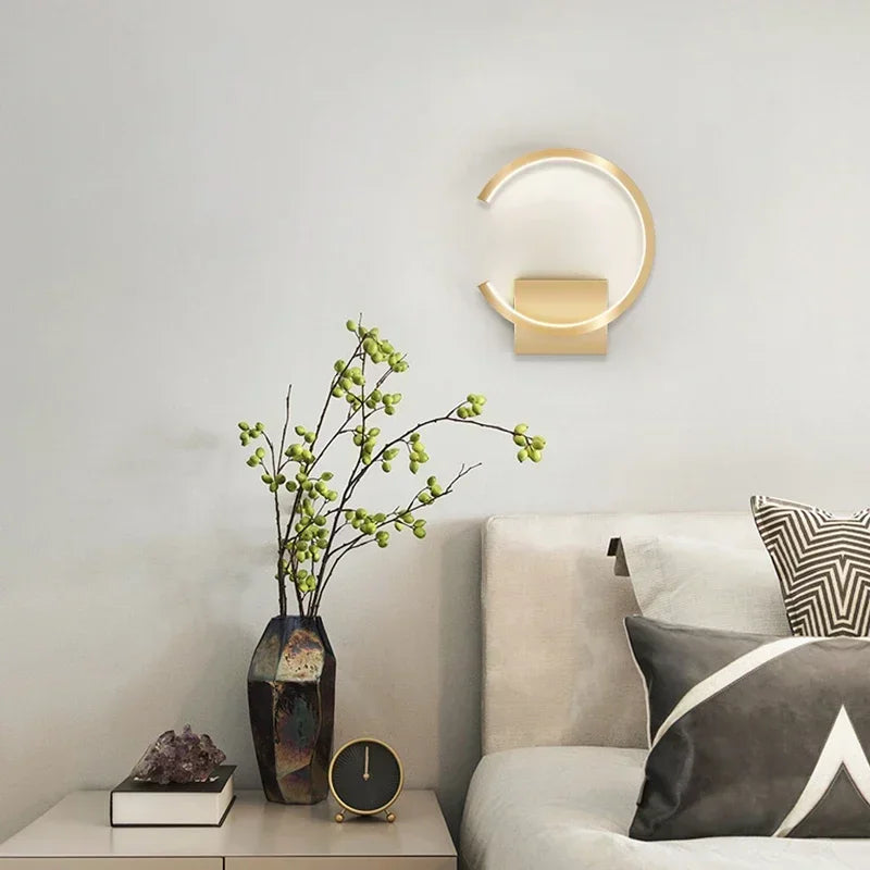 Modern LED Wall Lamp – Nordic Style Black, White, and Gold Wall Lighting for Living Room, Bedroom, Aisle, and Home Decor